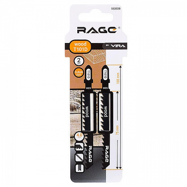 Пилки для лобзика Vira Rage 552028 T101D 2 шт