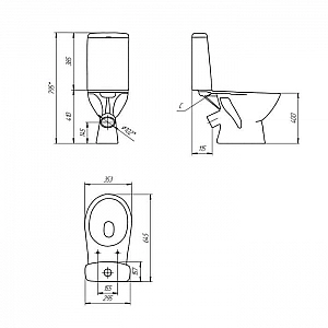 Компакт-унитаз Cersanit Just 031 031S-KO-JUS031-3/6-PL-w белый. Изображение - 4