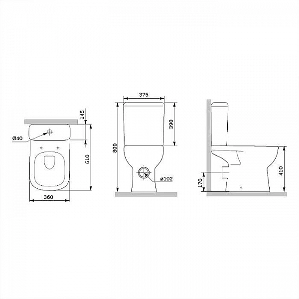 Компакт-унитаз AM.PM Sunny Aquaspin C85C8601SC