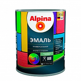 Эмаль Alpina универсальная база 1 шелковисто - матовая 0.75 л белая