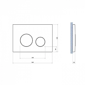 Кнопка для инсталляции Cersanit Twins 63534 пластик черный матовый. Изображение - 1