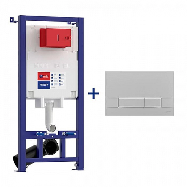 Инсталляция Lemark Peneda 9880314 с кнопкой смыва BIT хром матовый