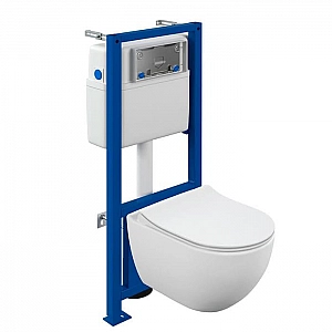 Унитаз подвесной с инсталляцией Cersanit Brasko Smart CO DPL EO Link Pro 64916
