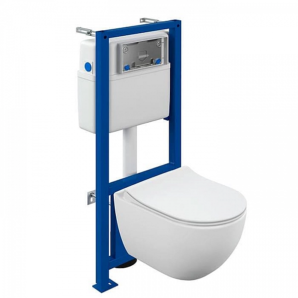 Унитаз подвесной с инсталляцией Cersanit Brasko Smart CO DPL EO Link Pro 64916