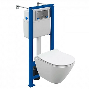 Унитаз подвесной с инсталляцией Cersanit City Smart CO DPL EO Slim Vector LP 64917
