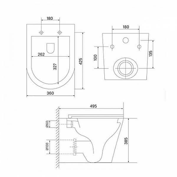 Унитаз подвесной Iddis Axes AXERDSEi25 безободковый