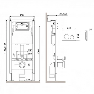 Инсталляция AM.PM PrimeFit I012709.0151 хром глянцевый с кнопкой смыва. Изображение - 7