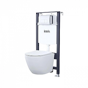Комплект 3 в 1 Iddis BASB010i73 подвесной унитаз Iddis BLARNSEi25, инсталляция Profix, клавиша смыва OPH00GCi32K