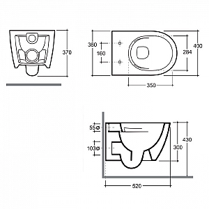 Унитаз подвесной Керамин Трент R безободковый сиденье Slim с микролифтом. Изображение - 3
