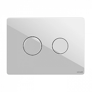 Кнопка для инсталляции Cersanit Accento Circle пневматическая стеклянная белый глянец