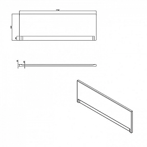 Экран для ванны Cersanit Универсальный тип 1 1.7 м фронтальный. Изображение - 1