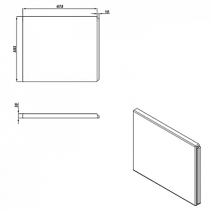 Экран для ванны Cersanit Универсальный Тип 1 63369 0.7 м торцевой. Изображение - 2