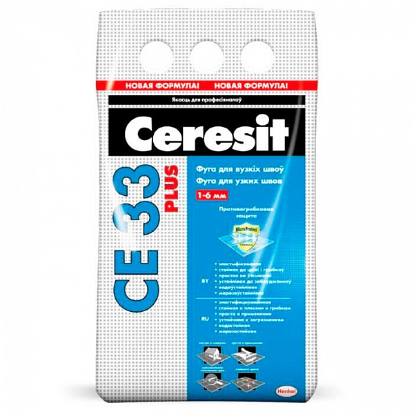 Фуга Ceresit CE 33 №16 графит 2 кг