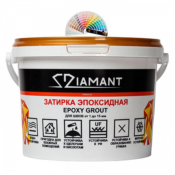 Фуга эпоксидная Диамант Color двухкомпонентная хамелеон 1 кг