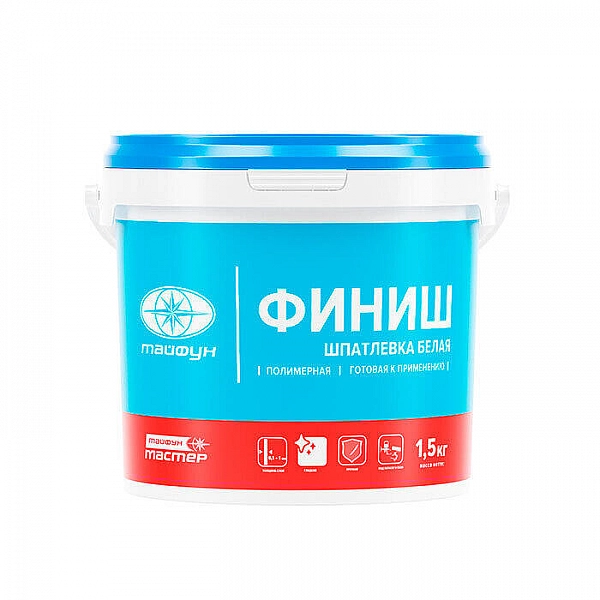 Шпатлевка Тайфун Мастер Финиш белая 1.5 кг