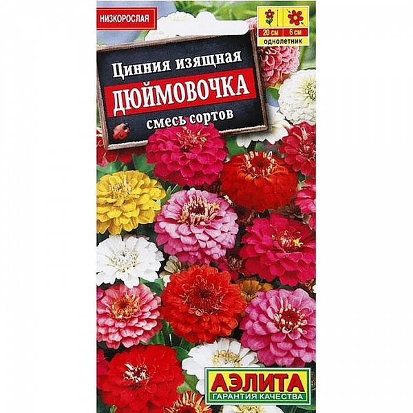 Цинния Дюймовочка семена Аэлита 0.3 г