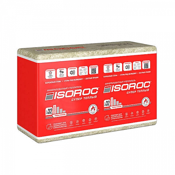 Минеральная вата Isover Isoroc супер теплый 100*610*1000/Е/К 3.05 м.кв
