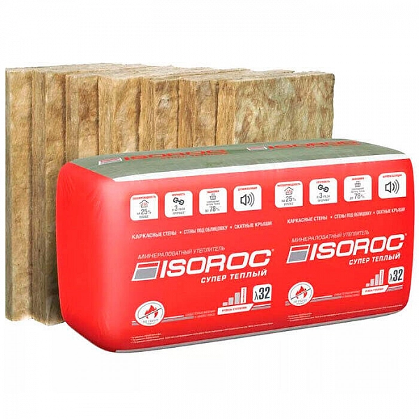 Минеральная вата Isover Isoroc супер теплый 50*610*1000 мм 6.1 м.кв