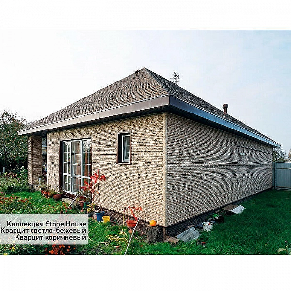 Фасадная панель Ю-Пласт Стоун-Хаус Кварцит светло-бежевый 2 м
