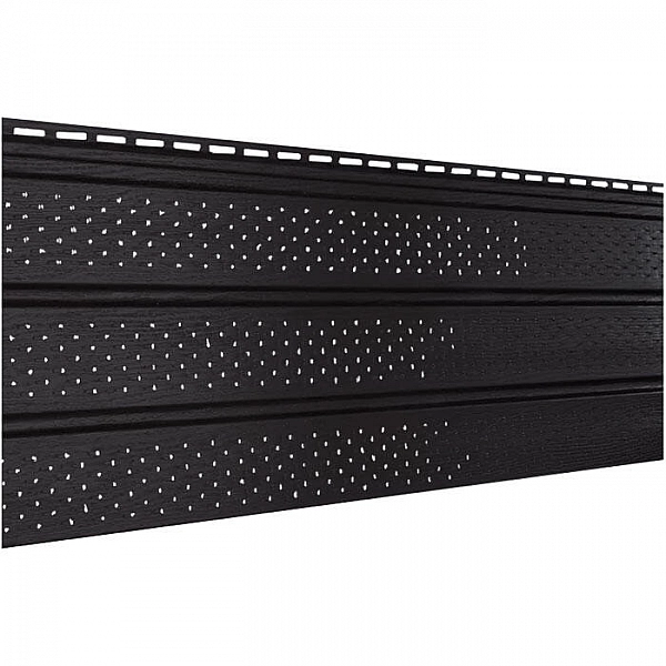 Софит Ю-Пласт Классик Графитовый с полной перфорацией 3 м