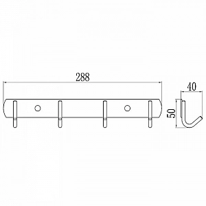 Вешалка Potato P141-4BL 4 крючка. Изображение - 1