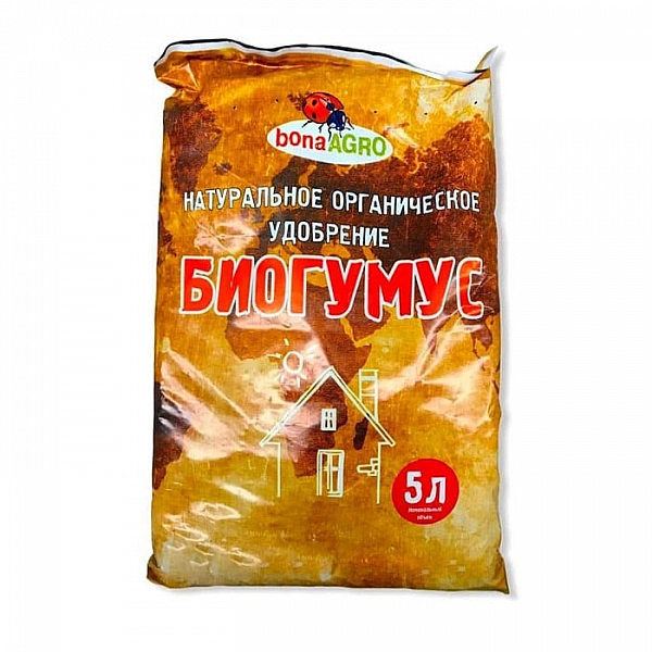 Удобрение BonaAGRO Биогумус органическое натуральное 5 л