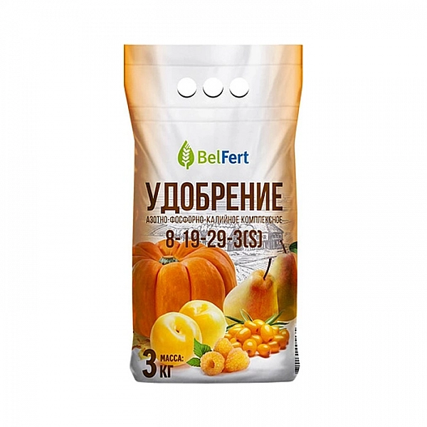 Удобрение BelFert Азотно-Фосфорно-Калийное комплексное марки 8-19-29 3 кг