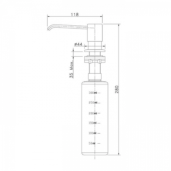 Дозатор врезной для мойки Lemark Эксперт LM8201S врезной сталь