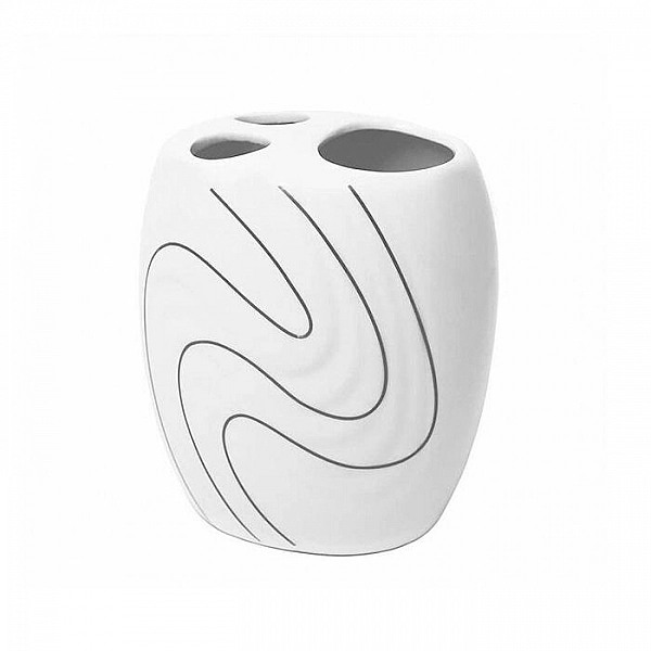 Стакан для зубных щеток Bisk Wave 05978 белый