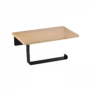 Держатель туалетной бумаги Bisk Caspian 90029 бамбук/черный