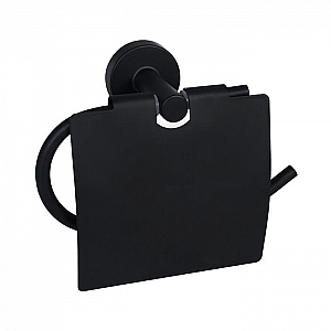 Держатель для туалетной бумаги Bisk For You 08256 с крышкой черный