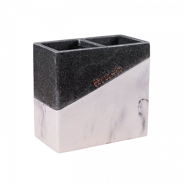 Стакан для зубных щеток и пасты Caspian Dublin 90069 полирезин мрамор серый