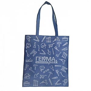 Сумка хозяйственная 440*380 мм из нетканого материала без расширений синий с печатью