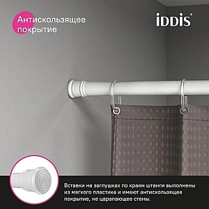 Карниз для ванной комнаты раздвижной Iddis Elegante SRW0120i14 110-200 см белый. Изображение - 3