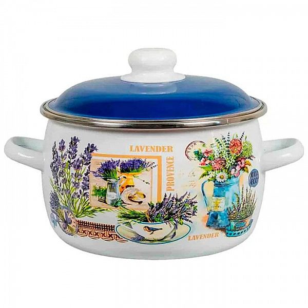 Кастрюля Стальэмаль Горная лаванда 6RC201M сфера 4 л