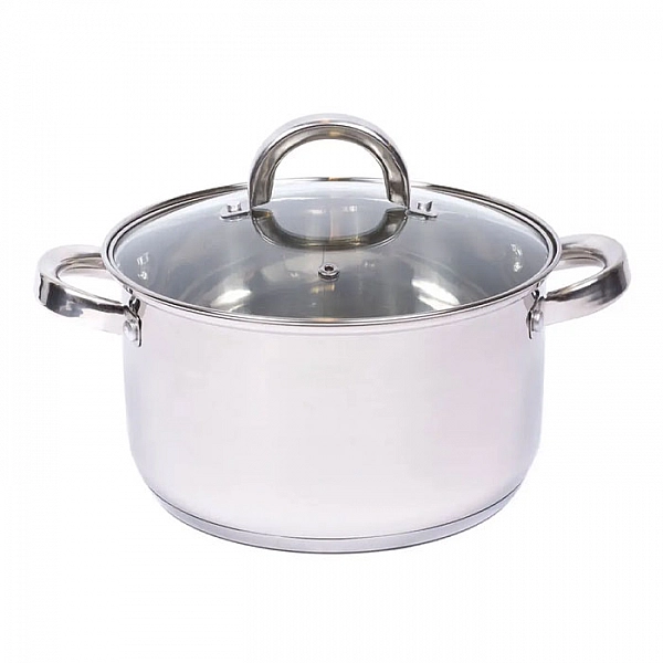 Кастрюля Fresca GS-01211-18CA-2 код 200917 металлическая со стеклянной крышкой 2.3 л