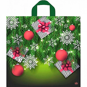 Мешок с ручками Тико-пластик Подарки в елках н00186561 42*44 см