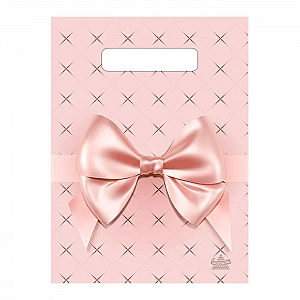 Мешок с ручками мини Тико-пластик Персиковый бант н00213004 19*25 см