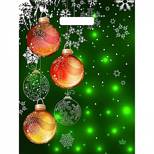 Мешок с ручками Тико-пластик Шары в зеленых огнях н00186466 40*31 см 60 мкм