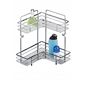 Полка для ванной комнаты Axentia Кассандра 280875 угловая двухъярусная металлическая