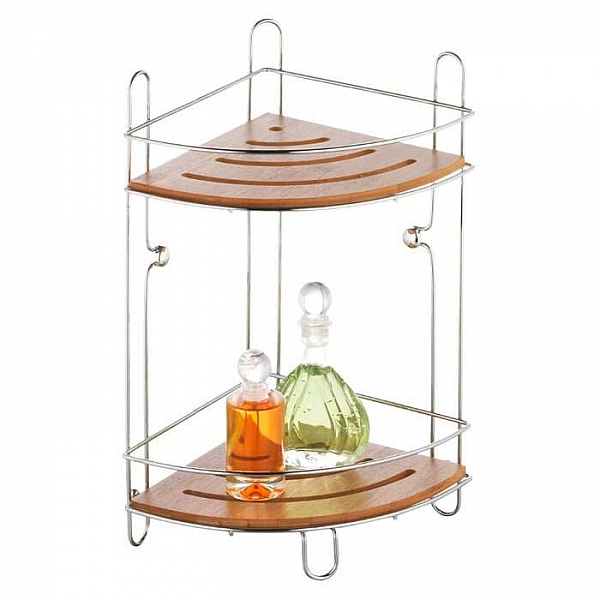 Полка для ванной комнаты Axentia Бонья 282093 угловая двухъярусная