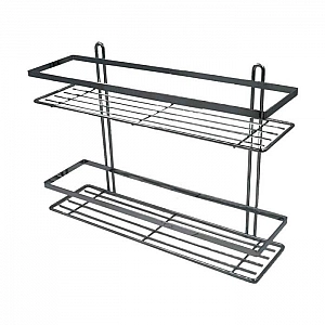 Полка для ванной комнаты DomiNado C51182 двухъярусная стальная хром