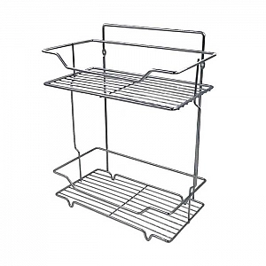 Полка для ванной комнаты DomiNado C5001L двухъярусная стальная хром