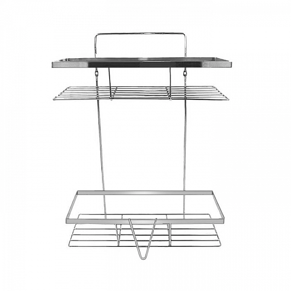 Полка для ванной комнаты DomiNado W1335-2 двухъярусная стальная хром