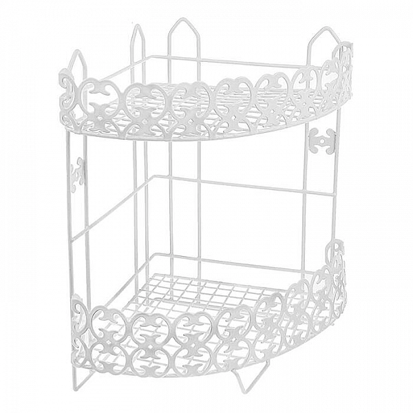 Полка для ванной комнаты DomiNado SC-582Р угловая двухъярусная стальная хром