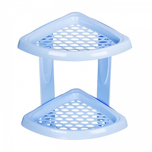 Полка для ванной комнаты Мартика C769 786184 угловая двухъярусная пластмассовая