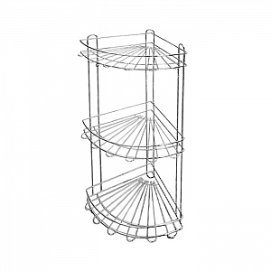 Полка для ванной комнаты DomiNado C5072 трехъярусная стальная хром