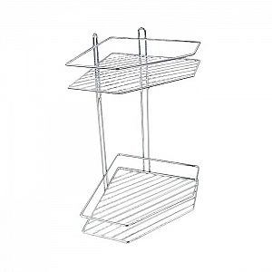 Полка для ванной комнаты DomiNado C51412 двухъярусная стальная хром