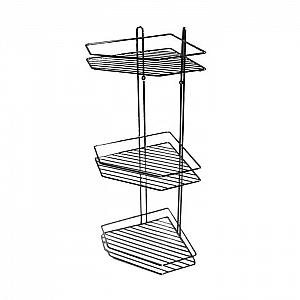 Полка для ванной комнаты DomiNado C51413 трехъярусная стальная хром