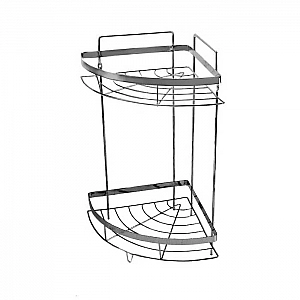 Полка для ванной комнаты DomiNado DC-12BC угловая двухъярусная стальная хром